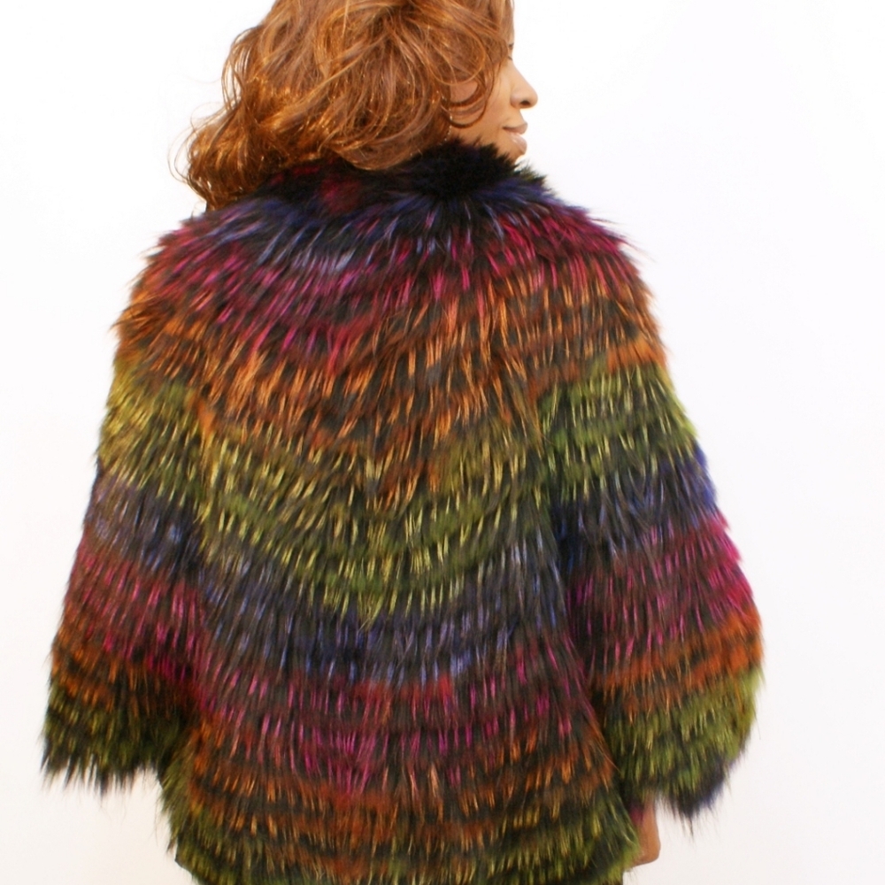 Fox Fur Cape Poncho Jacket - Picture 16 of 16